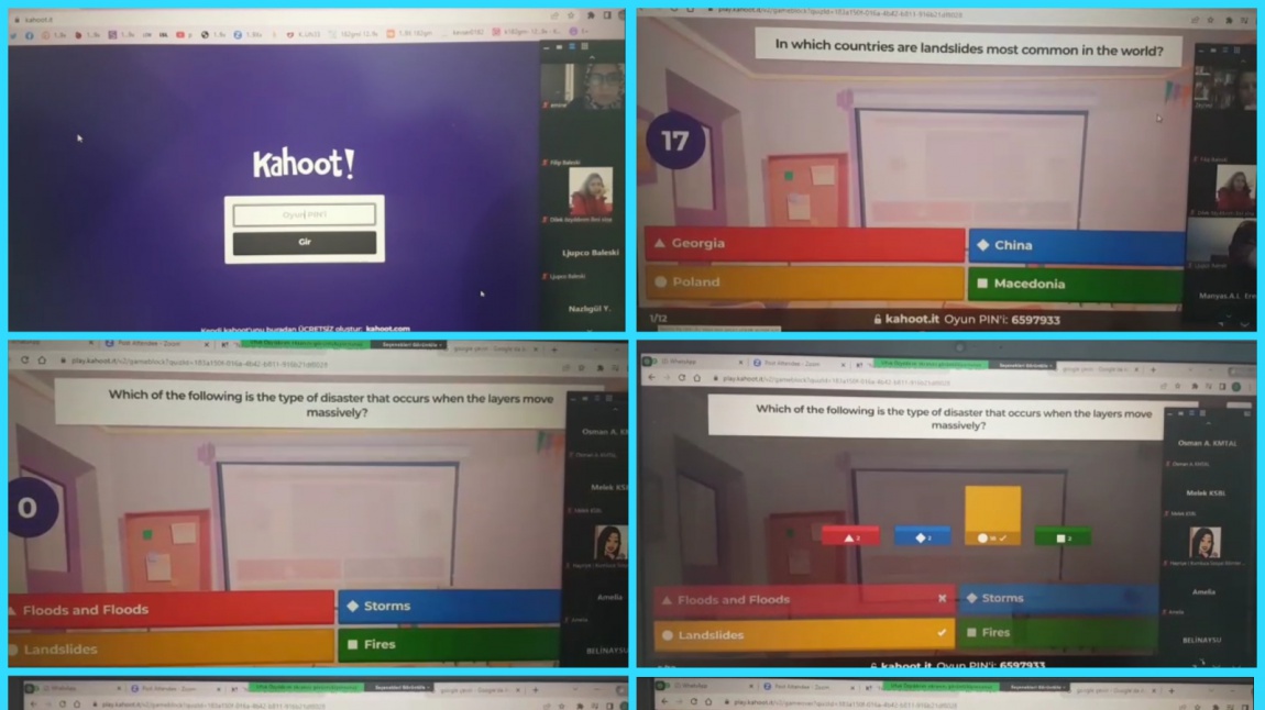 Heyelan Konulu Kahoot Bilgi Yarışması